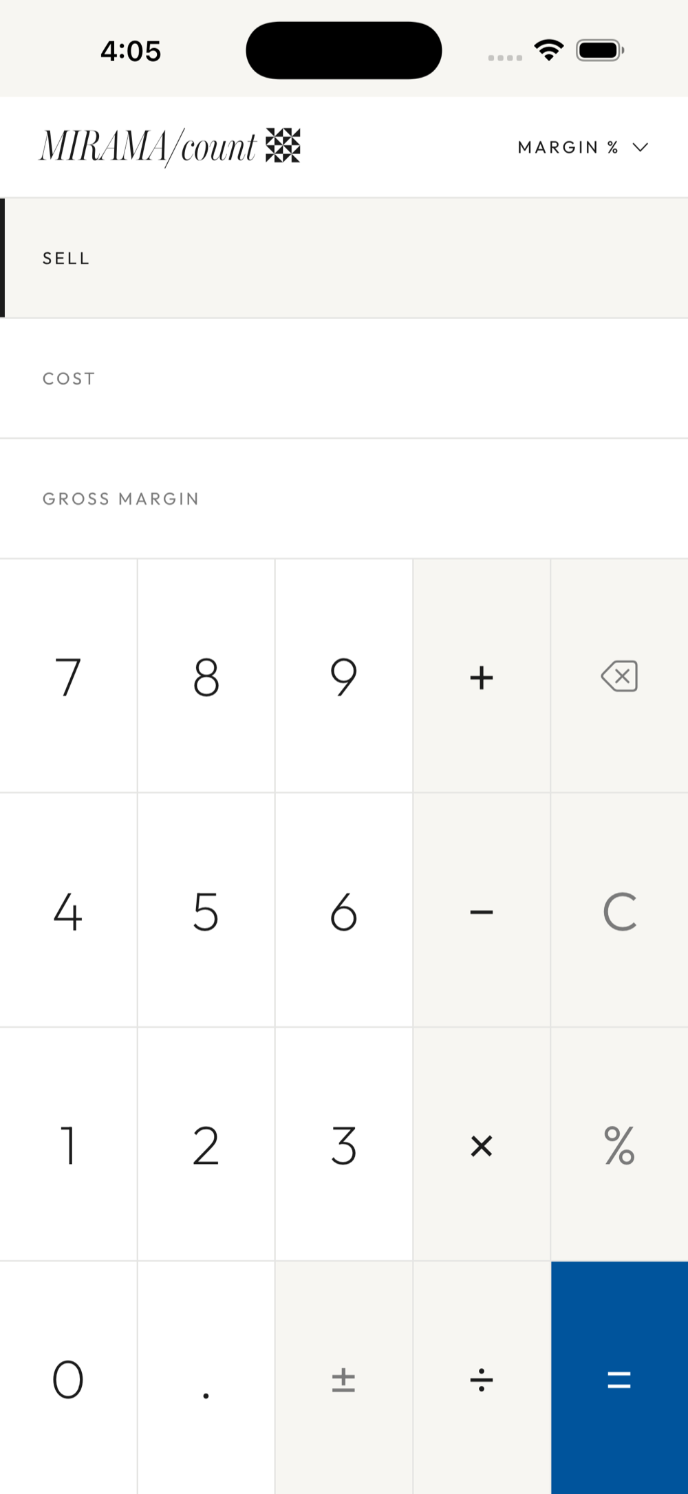 MIRAMA/count calculator on iPhone