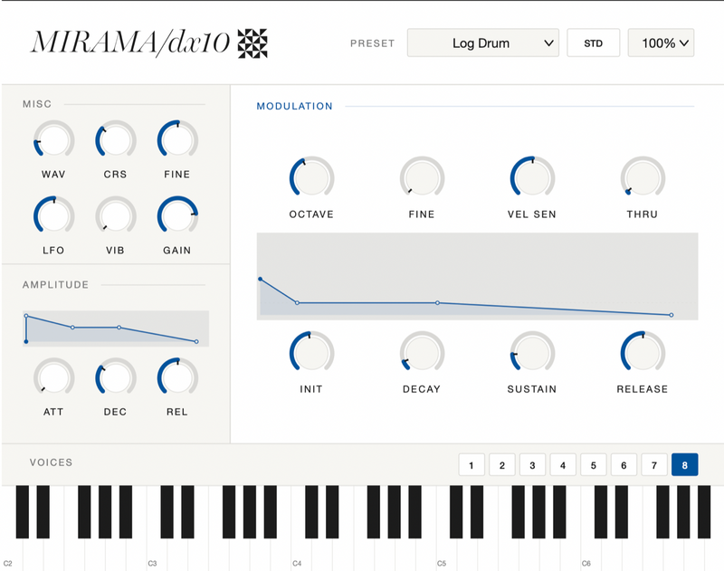 MIRAMA/dx10 synthesizer interface